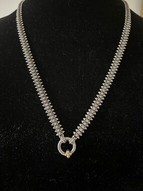 Barbara Bixby Sterling/ 18k Handmade 25” Eastern Necklace